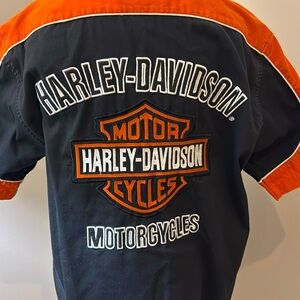 Harley Davidson motorcycles mechanic style short sleeve shirt size L